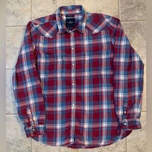American Eagle Plaid Shirt Large Boyfriend Fit